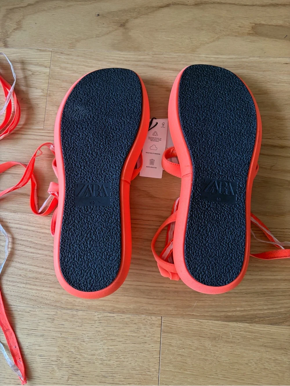 Zara Coral Tie-Strap Sandals for Women